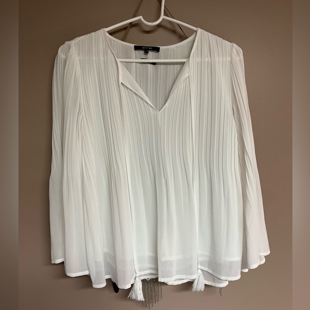 Miss Me Flowing White Blouse